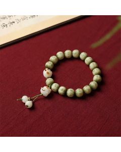 Buddha Stones Green Bodhi Seed Cat Paw Om Mani Padme Hum Engraved Wisdom Bracelet - Bodhi Seed(Auspiciousness♥Luck)
