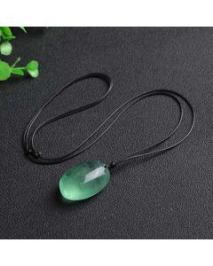 Buddha Stones Green Fluorite Power Necklace Pendant - Natural Fluorite(Color May Vary & Random Shape)