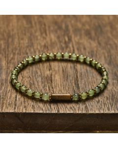Buddha Stones Green Grape Agate Picture Jasper Growth Round Beaded Bracelet - Picture Jasper(Courage ♥ Wisdom)