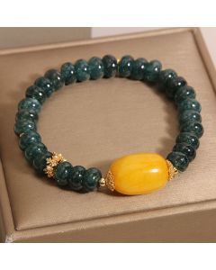 Buddha Stones Green Jade Abacus Beads Topaz Luck Bracelet - Jade(Wrist Circumference 14-16cm)