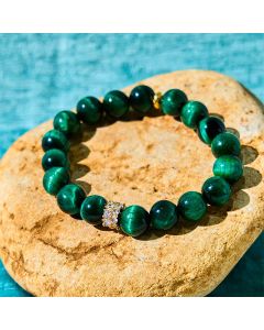 Buddha Stones Green Tiger Eye Positive Bracelet - Green Tiger Eye(Wrist Circumference: 14-16cm)