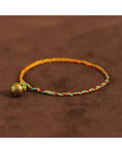 Buddha Stones Hand-woven Colorful String Bell Balance Braided Bracelet - Red / 7.9 in (20 cm)