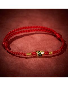 Buddha Stones Hand-Woven Koi Fish Success Rope Bracelet - Black(Wrist Circumference: 5.51-7.48 in / 14-19cm)