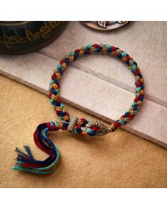 Buddha Stones Hand-Woven Multicolor Tibetan Luck Rope Bracelet - Multicolor(Wrist Circumference: 5.5–6.7 in / 14–17 cm)