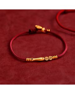Buddha Stones Hand-Woven Red String Koi Fish Copper Coin Success Bracelet - Koi Fish(Success ♥ Determination)