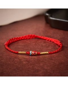 Buddha Stones Hand-Woven Red String Luck Koi Fish Adjustable Copper Charm Bracelet - Koi Fish(Success ♥ Determination)