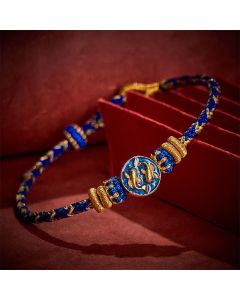 Buddha Stones Hand-Woven String Double Golden Koi Fish Strength Rope Bracelet - Red(Wrist Circumference: 5.51-7.48 in / 14-19cm)