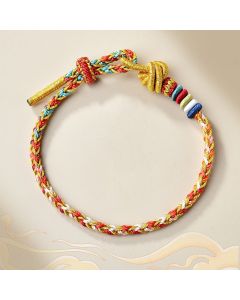 Buddha Stones Handcrafted Colorful Gold Healing Braid Rope Bracelet - Colorful Gold(Wrist Circumference 14-19cm)