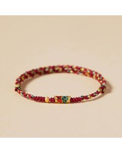 Buddha Stones Handcrafted Koi Fish Wealth Prosperity Braided Rope Bracelet - Black(Wrist Circumference 14-17.5cm) / Simple Version