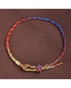 Buddha Stones Handcrafted Luck Colorful Rope Child Adult Bracelet - 19cm
