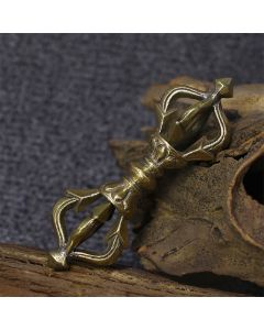 Buddha Stones Handcrafted Nepal Small Five Prong Vajra Dorje Strength Copper Decoration - Dorje/Vajra(Enlightenment♥Spiritual Power)