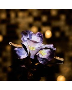Buddha Stones Handcrafted Silk Art Velvet Flower Light Purple Iris Flower Brooch - Light Purple Iris About 7cm