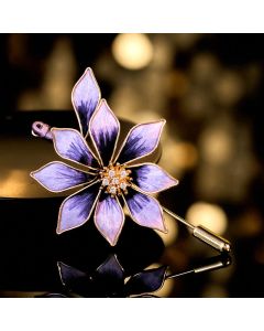 Buddha Stones Handcrafted Silk Art Velvet Flower Purple Flower Brooch - Purple Flower About 6*4cm
