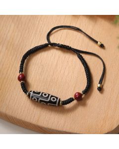 Buddha Stones Handcrafted Tibetan Nine-eye Dzi Bead Protection Bracelet - Nine-Eye Dzi Bead(Wrist Circumference 14-18cm)