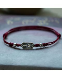 Buddha Stones Handmade 925 Sterling Silver Peace And Joy Safe Well Protection Braided Bracelet - Beige Rope(Wrist Circumference 14-16cm)