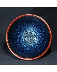 Buddha Stones Handmade Blue Francolinus Spot Chinese Jianzhan Ceramic Teacup Kung Fu Tea Cup Bowl - 9-10cm*5-6cm*110ml