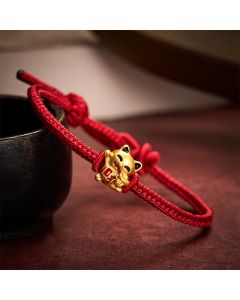 Buddha Stones Handmade Braided Red String Golden Lucky Cat Fortune Adjustable Bracelet - Red / 5.91-7.48 in (15-19cm)