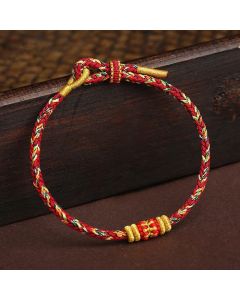 Buddha Stones Handmade Colorful Rope King Kong Knot Braided Luck Bracelet - Dark Green Multicolored (Wrist Circumference 15-18cm)