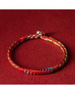 Buddha Stones Handmade Five Color Thread Protection Bracelet - 19cm for Weight Range (90-100 kg)