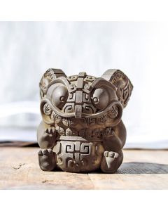Buddha Stones Handmade Gold Swallowing Beast Iron Powder Rust Cast Resin Statue Home Decoration - Large 10.5*7.5*7.3cm
