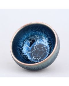 Buddha Stones Handmade Jellyfish Dragon Scale Pattern Chinese Jianzhan Ceramic Teacup Tenmoku Kung Fu Tea Cup - 7.6cm*5cm