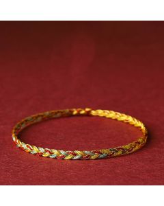 Buddha Stones Handmade Multicolored Dragon Scale Pattern Braid String Bracelet - 14cm