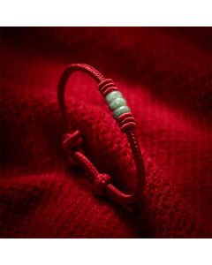 Buddha Stones Handmade Red String Jade Protection Braided Sliding Knot Bracelet - Red / 5.91-7.48 in (15-19cm)