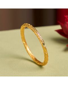Buddha Stones Hollow Universe Circle Design Copper Plated Gold Wealth Bracelet Bangle - 62mm