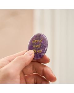 Buddha Stones Hope All Is Well With You Natural Amethyst Palm Stone Growth Crystal Decor - Natural Amethyst(Color May Vary) 3.5*4.5*0.7cm