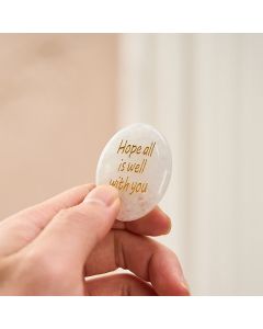 Buddha Stones Hope All Is Well With You Natural Clear Quartz White Crystal Palm Stone Energy Crystal Decor - Clear Quartz 3.5*4.5*0.7cm