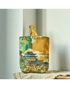 Buddha Stones Immortal Pavilions Roses Canvas Handbag - Immortal Pavilions 15*8*22cm