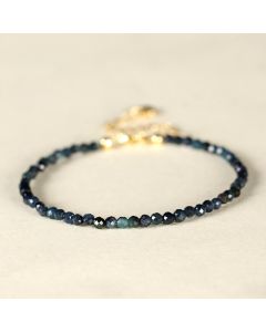 Buddha Stones Indicolite Tourmaline Copper Beads Wisdom Bracelet - 3mm Indicolite Tourmaline Copper Bead(Inner Diameter: 52mm)