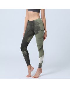 Buddha Stones Ink Painting Mountain Pavilion Print Fitness Leggings Women's Yoga Pants - Gray / US18，UK/AU22，EU50 (4XL)