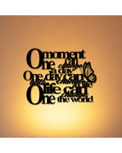 Buddha Stones Inspirational Butterfly Quote Modern Minimalist Iron Metal Meaningful Symbols Wall Art - Approx. 25cm x 19.18cm x 0.1cm / 9.84in x 7.55in x 0.04in