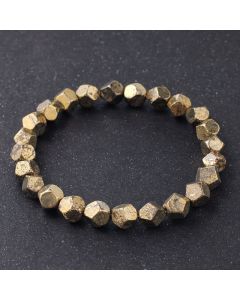 Buddha Stones Irregular Beads Pyrite Protection Confidence Bracelet - Pyrite(Wrist Circumference:15-16 cm)