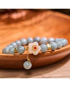 Buddha Stones Jade Abundance Flower Bracelet - Jade(Wrist Circumference: 14-16cm)