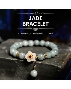 Buddha Stones Jade Abundance Flower Bracelet - Jade(Wrist Circumference: 14-16cm)