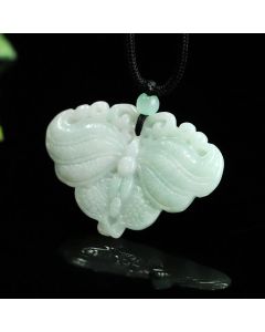 Buddha Stones Jade Butterfly Prosperity Necklace Pendant - Jade Butterfly
