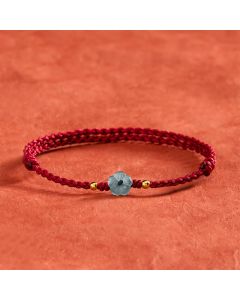 Buddha Stones Jade Flower Red String Blessing Bracelet - Red String(Wrist Circumference: 15–20 cm)