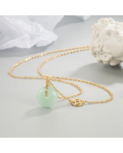 Buddha Stones Jade Fu Character Copper Coin Peace Buckle Abundance Necklace Pendant - Jade&Fu Character