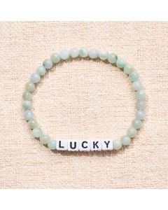 Buddha Stones Jade LUCKY Letters Beads Abundance Bracelet - Jade(Prosperity ♥ Abundance)