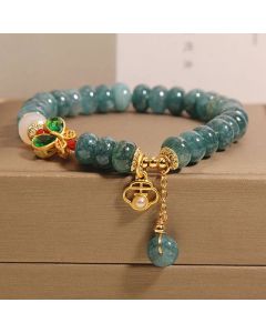 Buddha Stones Jade White Agate Butterfly Abacus Beads Abundance Bracelet - Jade White Agate Butterfly(Wrist Circumference: 14-17cm)