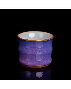 Buddha Stones Kiln Change Ceramic Bamboo Design Teacup Kung Fu Tea Cup - Purple 6.3cm*4.5cm*65ml