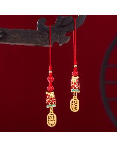 Buddha Stones Koi Fish Cinnabar Attracting Wealth Wish Ruyi Charm Luck Phone Hanging Decoration - Wishful Koi Fish / Single Bead