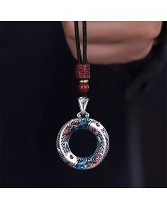 Buddha Stones Koi Fish Peace Buckle Copper Wealth Luck Necklace Pendant - Koi Fish(Luck♥Prosperity)