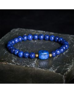 Buddha Stones Lapis Lazuli Minimalist Stretch Bead Wisdom Bracelet - Lapis Lazuli (Balance ♥ Serenity)