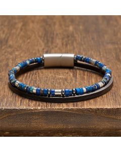 Buddha Stones Lapis Lazuli Truth Double Wrap Leather Bracelet - Tiger Eye(Wrist Circumference: 19-20cm)