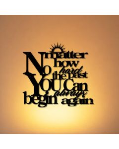 Buddha Stones Laser Cut Inspirational Quote Sunray Matte Iron Metal Meaningful Symbols Wall Art - Approx. 35cm x 38.06cm x 0.1cm / 13.78in x 14.98in x 0.04in