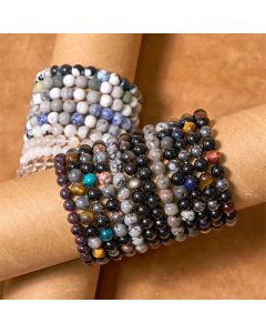 Buddha Stones Lead Back To Earth Neutral Color Series Grounding Balance Bracelet - Yooperlite(Wrist Circumference: 14-16cm)