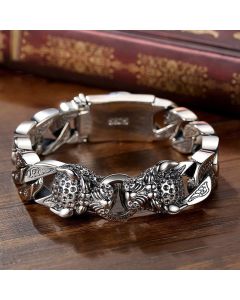 Buddha Stones Leopard Pattern Healing Balance Chain Bracelet - 22cm